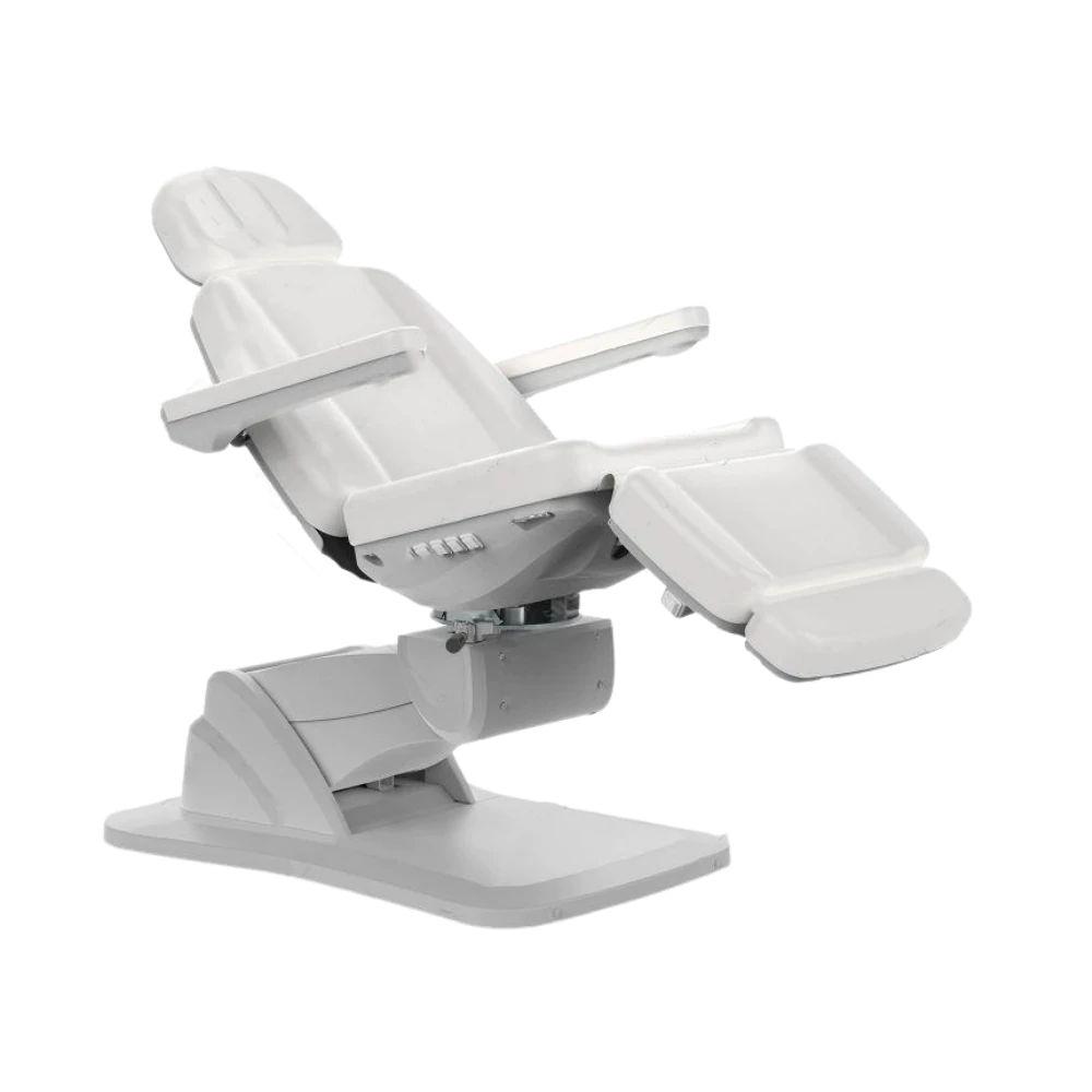 Silverfox America Medical Spa Facial Bed Exam Dermatology and Procedure  Chair w Rotation - All Electric (White)